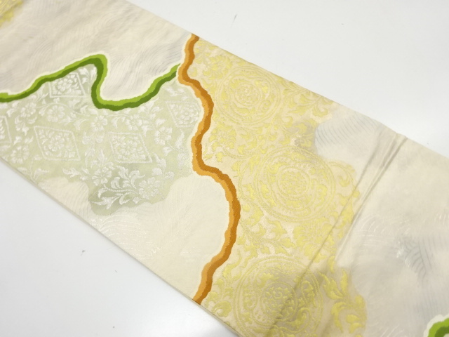 JAPANESE KIMONO / ANTIQUE FUKURO OBI / SILK / WOVEN SARASA PATTERN